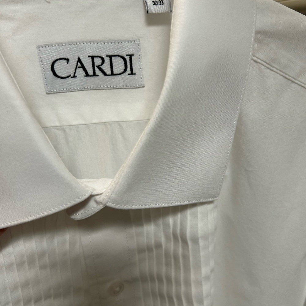 Men's White Dress Pleated Tuxedo Shirt